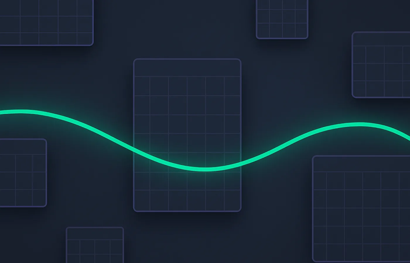 Siluet ponsel yang hampir memenuhi bingkai dengan grid jam di dalamnya